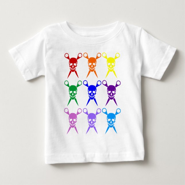 T-shirt Pour Bébé Pirate ciseaux arc-en-ciel transparent 2009 (Devant)