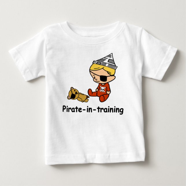 T-shirt Pour Bébé Pirate dans le T-shirt de bébé de formation (Devant)