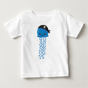T-shirt Pour Bébé Pirate Jellyfish, Mignonne méduse, Petite méduse