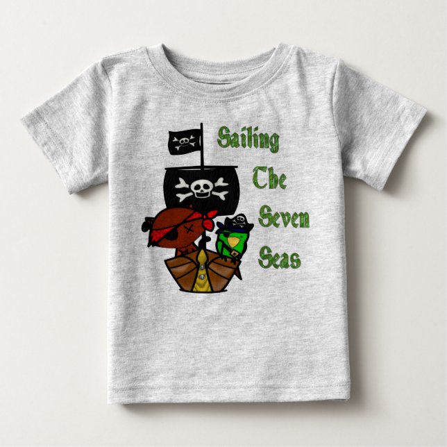 T-shirt Pour Bébé Pirate sept mers (Devant)
