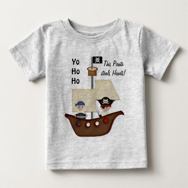 T-shirt Pour Bébé Pirate Ship Treasure Baby (Devant)