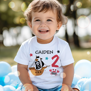 T-shirt Pour Bébé Pirate Ship Trésor Anniversaire Fête