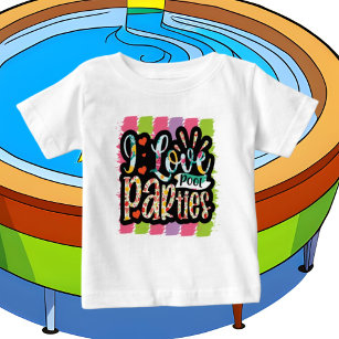 T-shirt Pour Bébé piscine mignonne fête amour mot art unisex