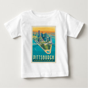 T-shirt Pour Bébé Pittsburgh, PA   Vue oeil d'oiseau