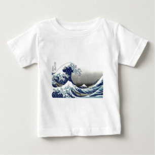 T-shirt Pour Bébé PixDezines Vintage, Grande Vague, Hokusai 葛飾北斎の神奈川