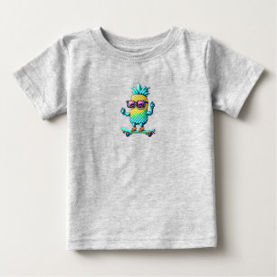 T-shirt Pour Bébé Pixel ananas
