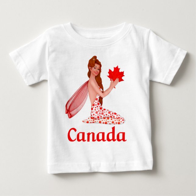 T-shirt Pour Bébé Pixie canadienne avec feuille d'érable (Devant)
