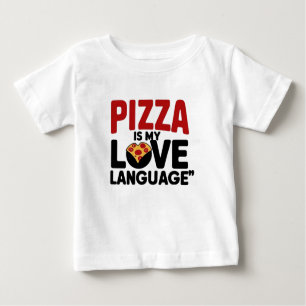 T-shirt Pour Bébé Pizza est ma langue d'amour