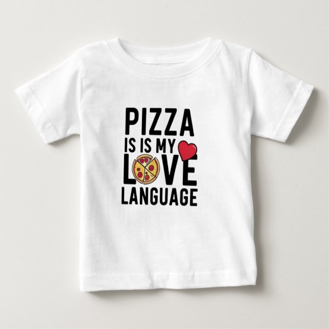 T-shirt Pour Bébé Pizza est ma langue d'amour (Devant)
