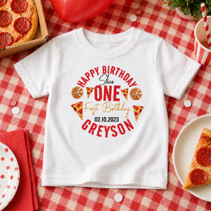 T-shirt Pour Bébé Pizza pour bébés tranche moderne 1er anniversaire