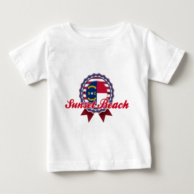 T-shirt Pour Bébé Plage de coucher du soleil, OR (Devant)