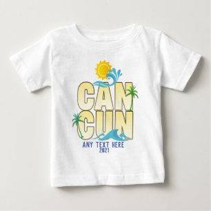 T-shirt Pour Bébé Plage d'été de Cancun Palm Trees personnalisés 