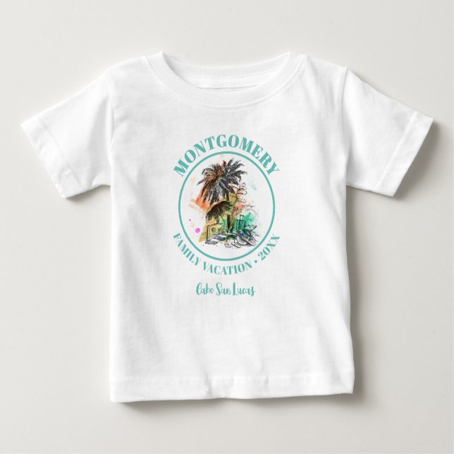 T-shirt Pour Bébé Plage Famille Réunion Vacances été (Devant)