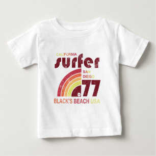 T-shirt Pour Bébé plage la Californie de noirs