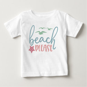 T-shirt Pour Bébé Plage S'Il Vous Plaît Étoile Poisson Mouettes Amus