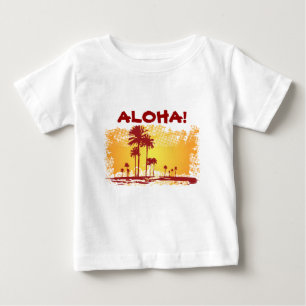 T-shirt Pour Bébé Plage Tropiacal D'ALOHA Avec Palmiers