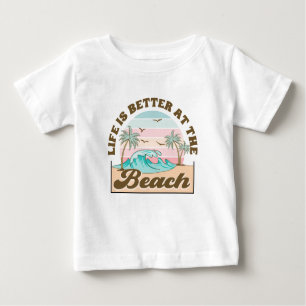 T-shirt Pour Bébé Plage tropicale estivale