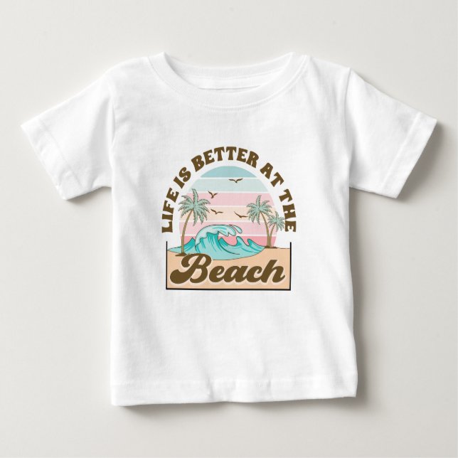 T-shirt Pour Bébé Plage tropicale estivale (Devant)