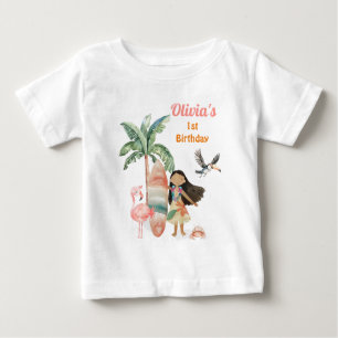 T-shirt Pour Bébé Plage tropicale Surf d'été Mer 1er anniversaire fi