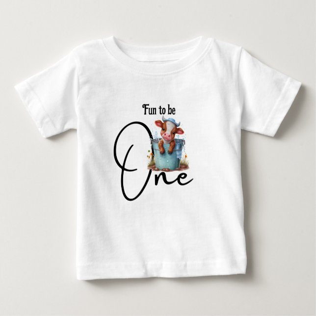 T-shirt Pour Bébé Plaisant d'être une vache dans un seau Personnalis (Devant)
