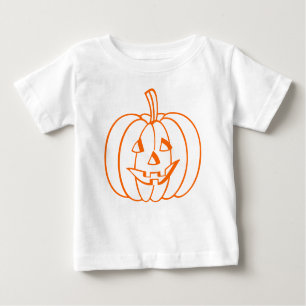 T-shirt Pour Bébé Plan du Citrouille d'Halloween Jack-O-Lantern oran
