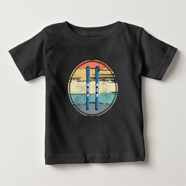 T-shirt Pour Bébé Planche à ski Vintage (Devant)