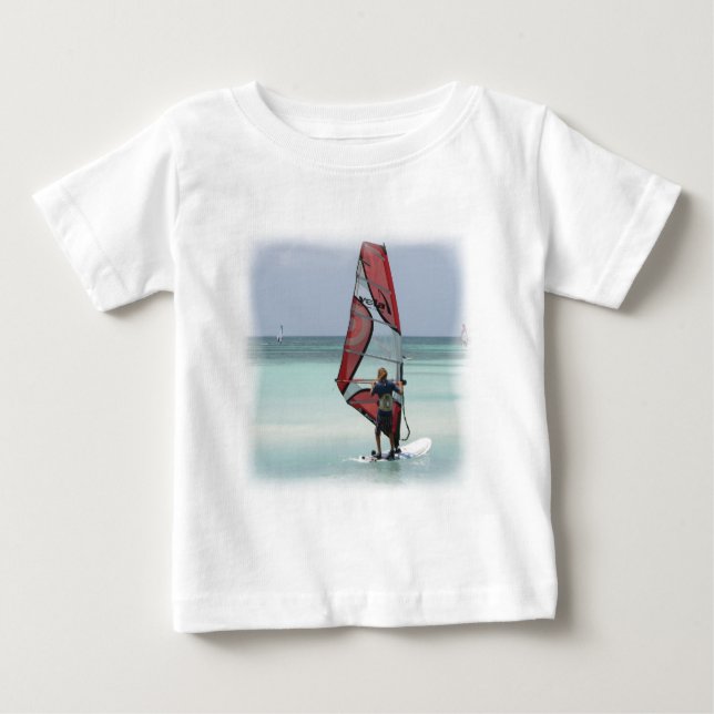 T-shirt Pour Bébé Planche à voile Horizon bébé manches longues (Devant)