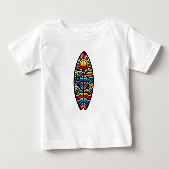 T-shirt Pour Bébé Planche de surf colorée (Devant)