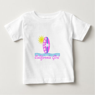 T-shirt Pour Bébé Planche de surf W/Sun de rose de fille de la