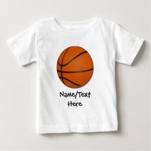 T-shirt Pour Bébé Plancher en bois de basket-ball personnalisé