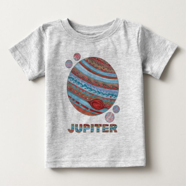 T-shirt Pour Bébé Planet Jupiter Et Lunes Space Geek Mode (Devant)