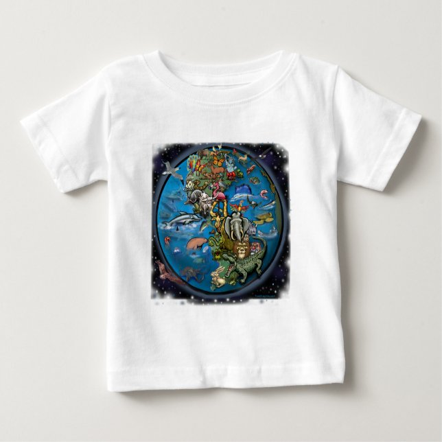 T-shirt Pour Bébé Planète animale (Devant)