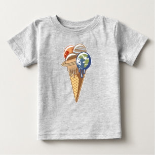 T-shirt Pour Bébé Planète Ice Cream Cone Drôle Nourriture