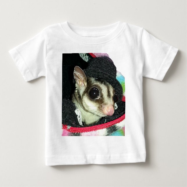 T-shirt Pour Bébé Planeur à sucre portant un Casquette (Devant)