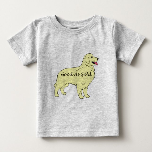 T-shirt Pour Bébé Plante grimpante de bébé de golden retriever bonne (Devant)