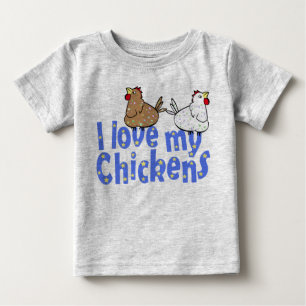 T-shirt Pour Bébé Plante grimpante de bébé de poulets d'amour