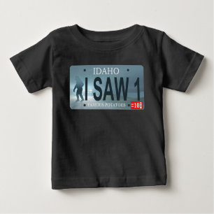 T-shirt Pour Bébé Plaque de licence Idaho "I Saw 1" Sasquatch