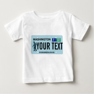 T-shirt Pour Bébé Plaque de licence Washington Sasquatch