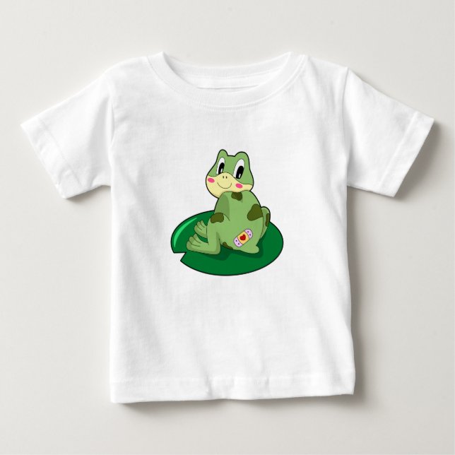 T-shirt Pour Bébé Plâtre Coeur Feuille de grenouille (Devant)