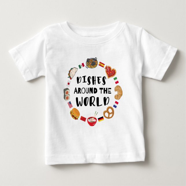 T-shirt Pour Bébé Plats du monde entier (Devant)