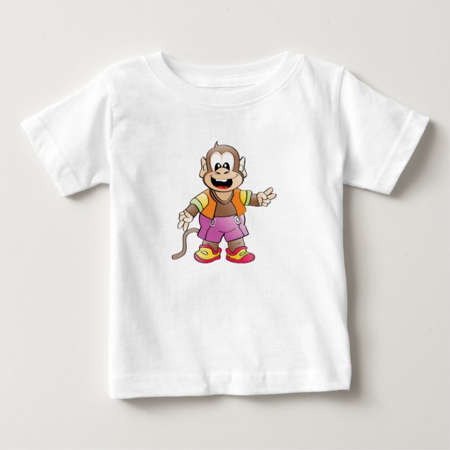 T-shirt Pour Bébé Playera De Bebé Monito divertido alegre (Devant)