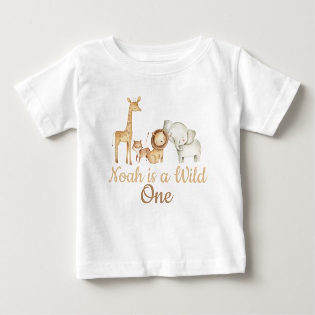 T-shirt Pour Bébé Playera De Bebé Wild One Safari (Devant)