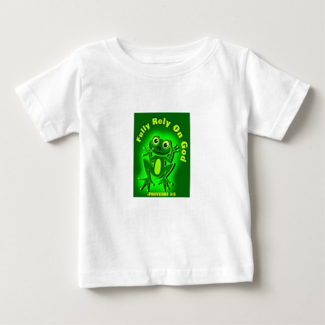 T-shirt Pour Bébé Pleinement confiance en Dieu Frog (Devant)