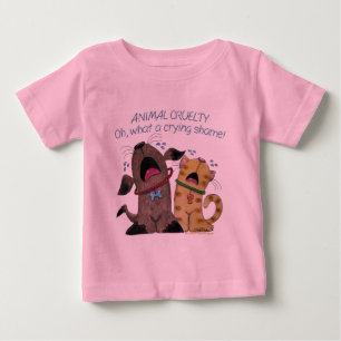 T-shirt Pour Bébé Pleurer sur un chien et un chat - Quelle honte de