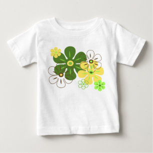 T-shirt Pour Bébé Pluie de fleurs Hawaïen Floral Rétro