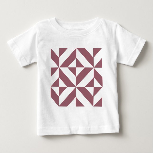 T-shirt Pour Bébé Plum Geometric Deco Cube Pattern (Devant)