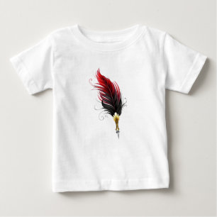 T-shirt Pour Bébé Plume rouge avec pointe en or