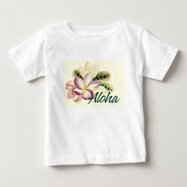 T-shirt Pour Bébé Plumeria Aloha (Devant)