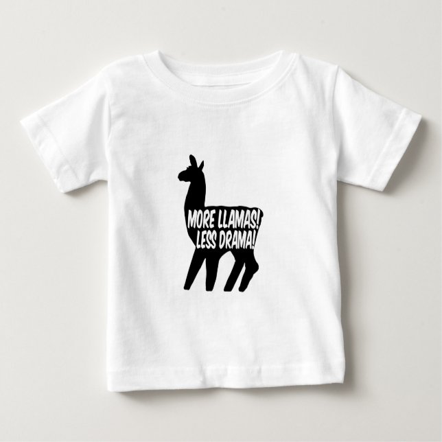T-shirt Pour Bébé Plus de lamas moins de drame (Devant)