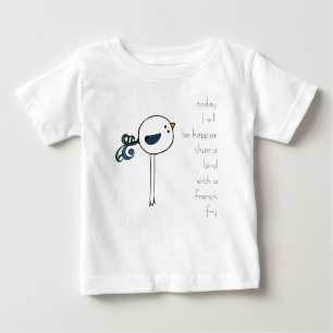 T-shirt Pour Bébé plus heureux qu'un oiseau avec des pommes frites